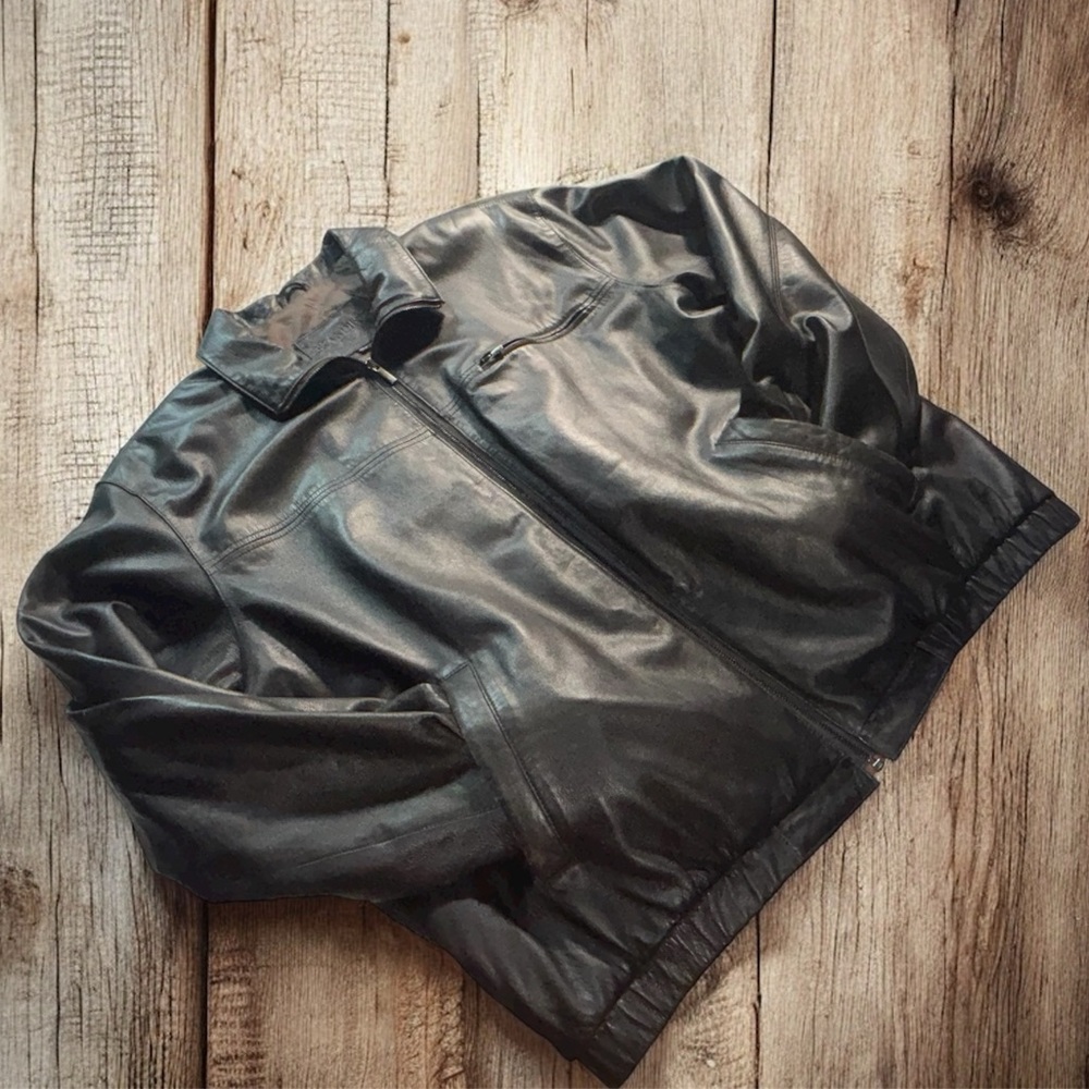 Classic Black Bomber Jacket - Men's Faux Leather